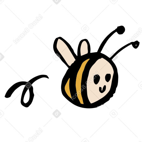 bee smiling PNG, SVG