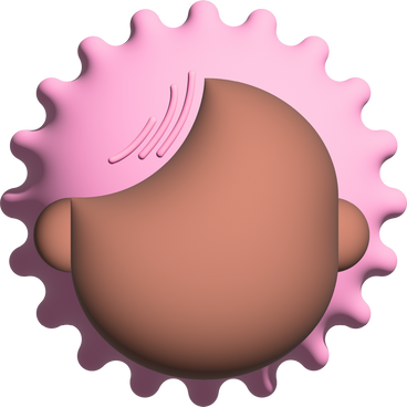 head with curly pink hair PNG, SVG