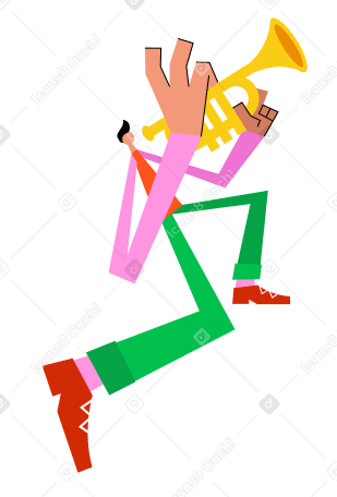 Man with trumpet PNG, SVG