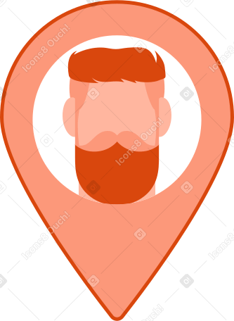 avatar of a male user in the geolocation icon PNG, SVG