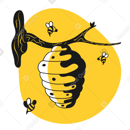Hive Illustration in PNG, SVG