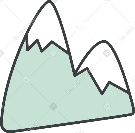 Mountains with snowy peaks PNG, SVG