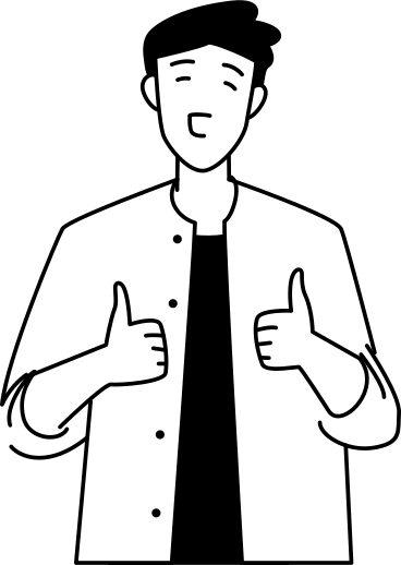 Молодой человек показывает большой палец вверх в PNG, SVG