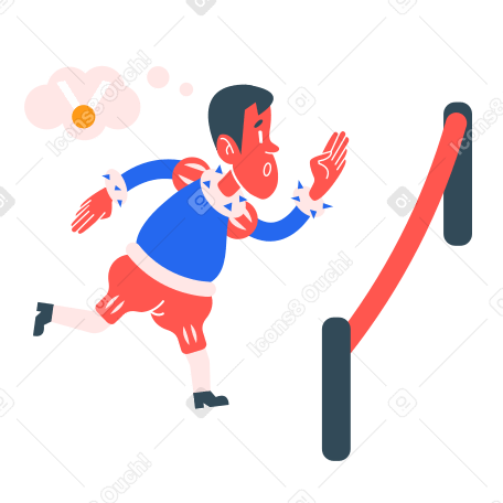 Running to finish line Illustration in PNG, SVG