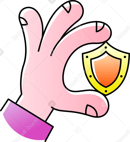 hand with iron medieval shield PNG, SVG