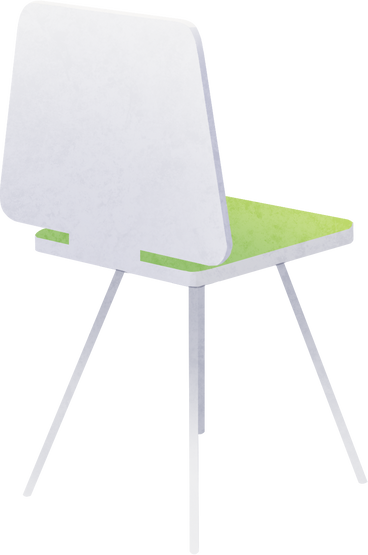gray chair with green seat from back PNG, SVG