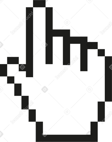 pixel hand PNG, SVG