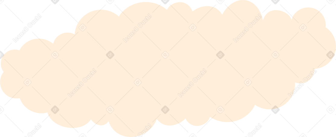 long fluffy beige cloud Illustration in PNG, SVG