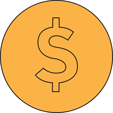 Большая желтая монета в PNG, SVG