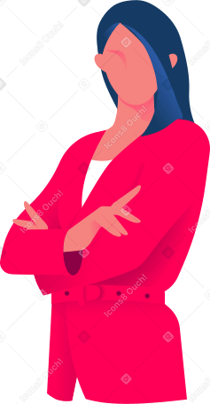 Donna d'affari con le braccia incrociate sul petto PNG, SVG