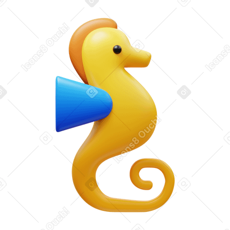 3D seahorse в PNG, SVG