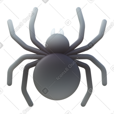 Black spider PNG, SVG