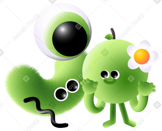 Green characters protecting ecology PNG, SVG