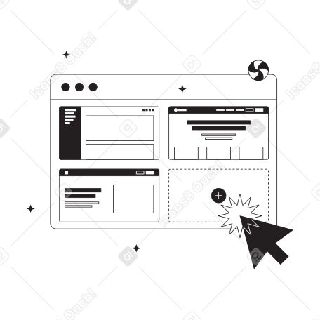 Browser window with tab bars Illustration in PNG, SVG