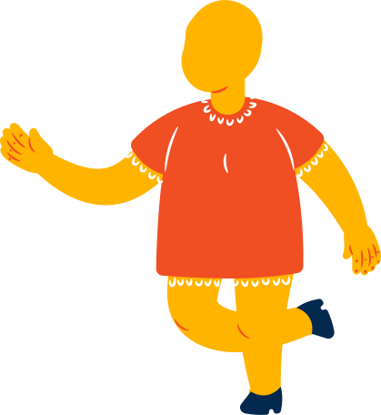 chubby girl walking Illustration in PNG, SVG