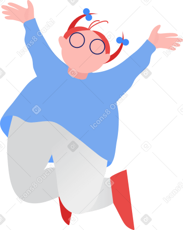 fat girl jumping Illustration in PNG, SVG