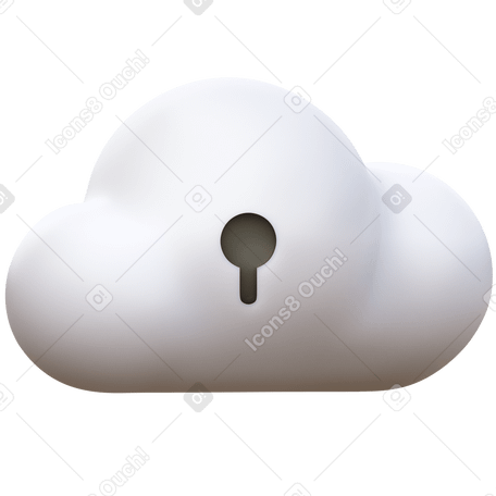 3D secure cloud PNG, SVG