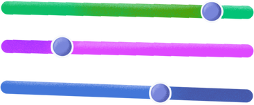 Three colored lines with sliders в PNG, SVG
