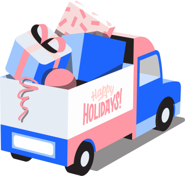 Truck with gifts PNG, SVG