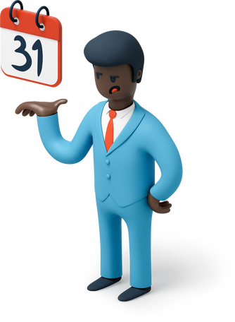 Illustration Homme d'affaires avec calendrier aux formats PNG, SVG