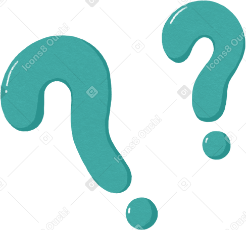 questions blue Illustration in PNG, SVG