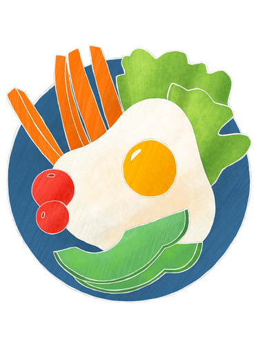 Plate with healthy food products PNG, SVG
