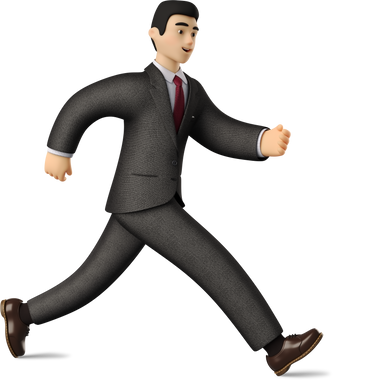 businessman in black suit running PNG、SVG