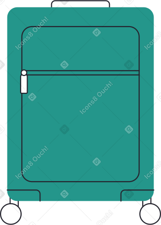green suitcase front PNG, SVG