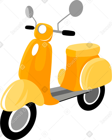 small yellow moped Illustration in PNG, SVG