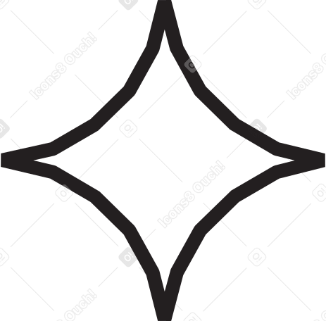 quadrangular star in troke Illustration in PNG, SVG