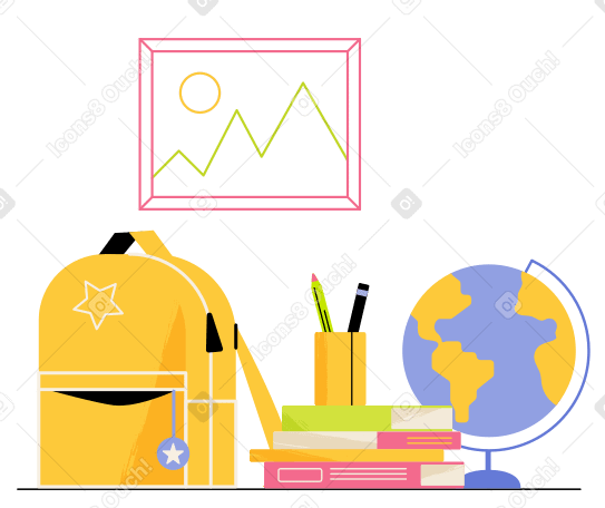 School supplies  Illustration in PNG, SVG