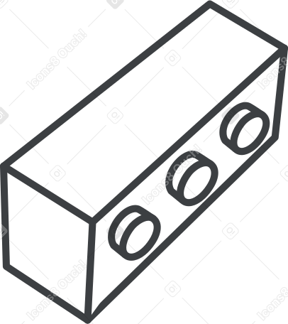 黒い輪郭のレゴブロック PNG、SVG