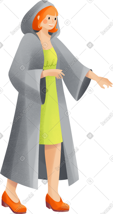 Woman in a cloak PNG, SVG