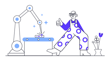 Guy approving of automated process PNG, SVG