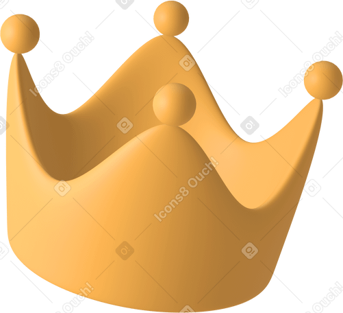 3D crown obliquely PNG, SVG