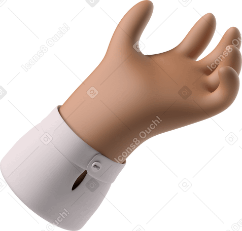 3D Brown skin hand giving PNG, SVG