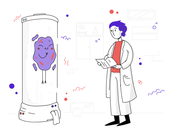 Working in a laboratory Illustration in PNG, SVG