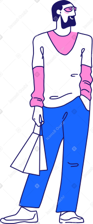 Mann mit einkaufstüten PNG, SVG