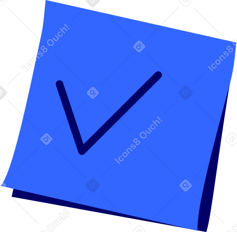 sticky note paper with check mark Illustration in PNG, SVG