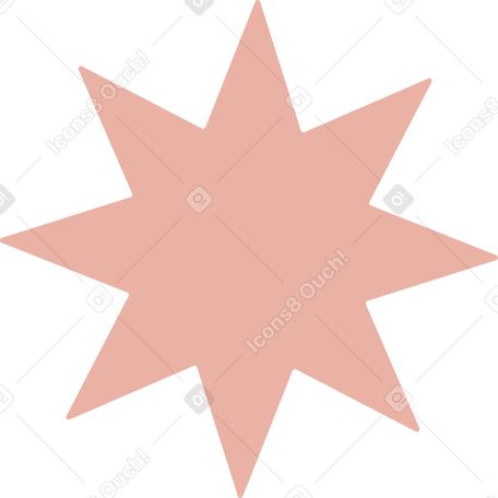 pink eight-pointed star PNG, SVG