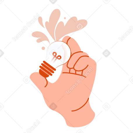 A mão segurando a lâmpada PNG, SVG