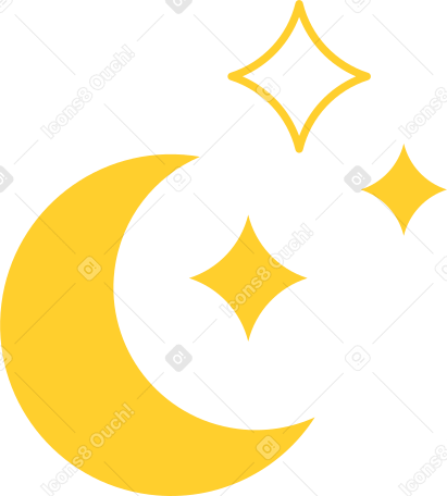 moon and stars PNG, SVG