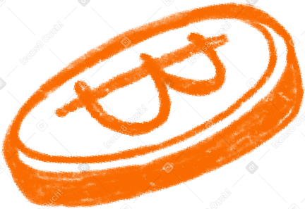 orange bitcoin coin at an angle Illustration in PNG, SVG