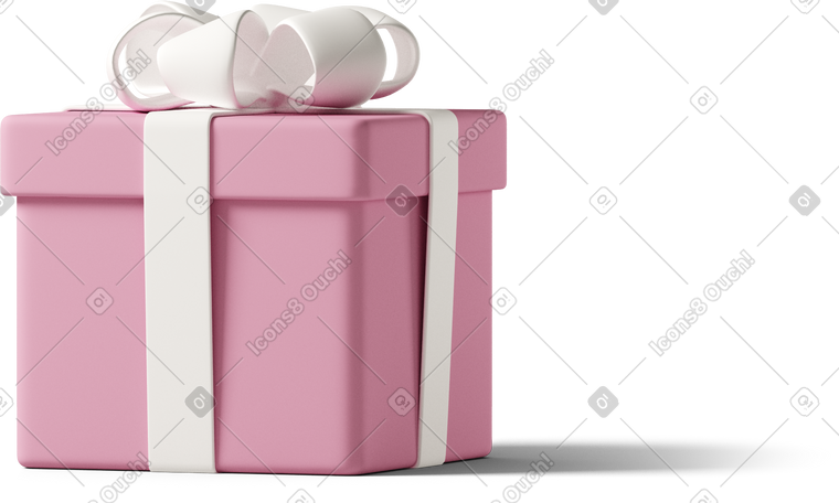 3D pink gift box PNG, SVG