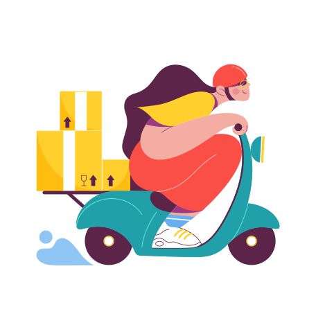 Delivery girl Illustration in PNG, SVG