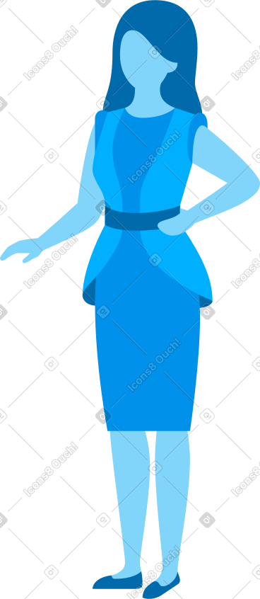 蓝色色调的女人 PNG, SVG