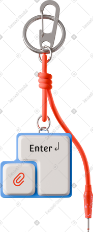 3D keychain with keyboard keys charms PNG, SVG