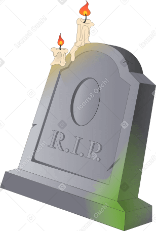 ろうそくのついた墓石 PNG、SVG