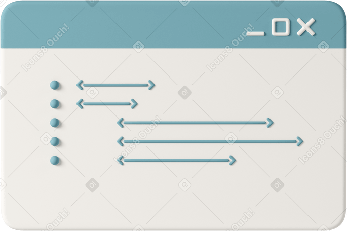 3D flat browser window with code PNG, SVG