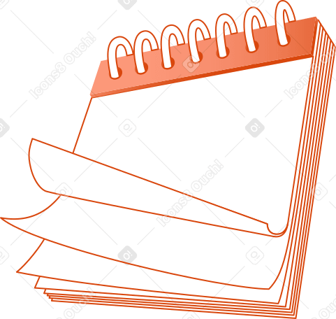 オレンジ色のメモ帳 PNG、SVG